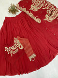 Latest Party Wear Lehenga Blouse And Shruge With Embroidery Work