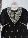 Latest Designer Top Plazzo And Dupatta Set With Beautiful Thread And Sequnce Work