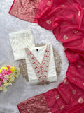 Roman Silk with Beautiful Embroidery With Sequence Work Salwar Kameez
