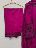 Designer Rayon Cotton Top Bottom And Dupatta Set With Embroidery And Sequence Work