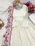Pure Chinon Silk With Heavy Embroidery 5mm Sequence Work Salwar Kameez