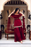 New Designer Heavy Faux Georgette Silk Top-Bottom And Dupatta Set