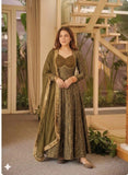 Beautiful Heavy Floral Brocade Jacquard fabric Stitched Anarkali Salwar Kameez