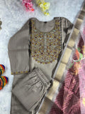 Roman Silk with Beautiful Embroidery With Sequence Work Salwar Kameez