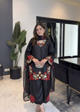 Roman Glass with Embroidery Sequence And Multi Work Beautiful Salwar Kameez