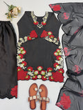 Roman Glass with Embroidery Sequence And Multi Work Beautiful Salwar Kameez