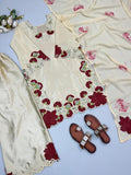 Roman Glass with Embroidery Sequence And Multi Work Beautiful Salwar Kameez
