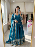 Pure Fendy Satin Silk With Embroidery 5mm Sequences Work Beautiful Salwar Kameez