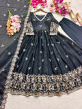 Pure Fendy Satin Silk With Embroidery 5mm Sequences Work Beautiful Salwar Kameez