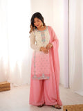 New Designer Collection In Pure Heavy Faux Georgette With Heavy Embroidery-Sequence Work Top-Bottom And Dupatta Set