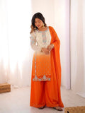 New Designer Collection In Pure Heavy Faux Georgette With Heavy Embroidery-Sequence Work Top-Bottom And Dupatta Set