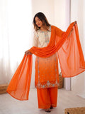 New Designer Collection In Pure Heavy Faux Georgette With Heavy Embroidery-Sequence Work Top-Bottom And Dupatta Set