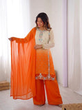 New Designer Collection In Pure Heavy Faux Georgette With Heavy Embroidery-Sequence Work Top-Bottom And Dupatta Set