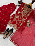 Latest Designer Faux Georgette Top Sahara And Dupatta Set