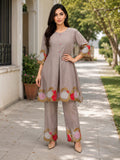 Latest Premium Mul Chanderi Silk Co-ord Set With Embroidery Work