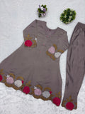 Latest Premium Mul Chanderi Silk Co-ord Set With Embroidery Work
