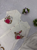 Latest Premium Mul Chanderi Silk Co-ord Set With Embroidery Work