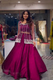Designer Heavy Rangoli Silk With Net Koti Laehgan And Dupatta Set