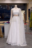 Designer Heavy Rangoli Silk With Net Koti Laehgan And Dupatta Set