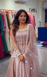 Designer Heavy Rangoli Silk With Net Koti Laehgan And Dupatta Set