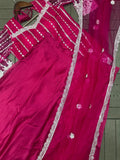 Designer Heavy Rangoli Silk With Net Koti Laehgan And Dupatta Set