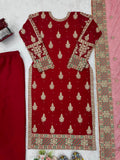Faux Georgette fabric with inner With Thread & Sequence With Pearl work Salwar Kameez