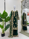 Faux Georgette fabric with inner With Thread & Sequence With Pearl work Salwar Kameez