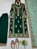 Faux Georgette fabric with inner With Thread & Sequence With Pearl work Salwar Kameez