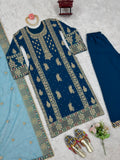 Faux Georgette fabric with inner With Thread & Sequence With Pearl work Salwar Kameez