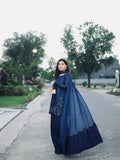 New Designer Natural Crep Silk Top-Bottom And Dupatta Set