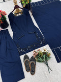 New Designer Natural Crep Silk Top-Bottom And Dupatta Set