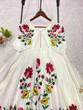 Latest Beutiful Rayon Gown With Embroidery Work