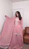 Latrst Heavy Faux Georgette Salwar Kameez With Embroidery Work