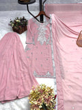 Latrst Heavy Faux Georgette Salwar Kameez With Embroidery Work