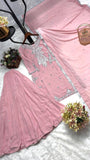 Latrst Heavy Faux Georgette Salwar Kameez With Embroidery Work