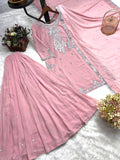 Latrst Heavy Faux Georgette Salwar Kameez With Embroidery Work