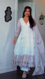 Latest Designer Fandy Silk Gown Bottom And Dupatta Set