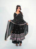 Latest Designer Fandy Silk Gown Bottom And Dupatta Set