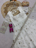 Latest Designer Fandy Silk Gown Bottom And Dupatta Set