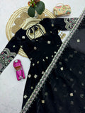Latest Designer Fandy Silk Gown Bottom And Dupatta Set
