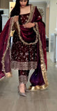 New Designer Party Wear  Top Gown Pant and Dupatta Set