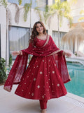 Lates Designer SAlwar Kameez With Crunchy Silk Fabric With Embroidered Sequence Work