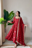 Lates Designer SAlwar Kameez With Crunchy Silk Fabric With Embroidered Sequence Work