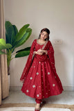 Lates Designer SAlwar Kameez With Crunchy Silk Fabric With Embroidered Sequence Work