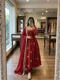 Lates Designer SAlwar Kameez With Crunchy Silk Fabric With Embroidered Sequence Work