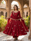 Lates Designer SAlwar Kameez With Crunchy Silk Fabric With Embroidered Sequence Work