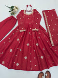 Lates Designer SAlwar Kameez With Crunchy Silk Fabric With Embroidered Sequence Work