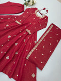 Lates Designer SAlwar Kameez With Crunchy Silk Fabric With Embroidered Sequence Work