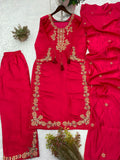 Latest Beautiful Roman Silk Plazzo Suit With Embroidery Work