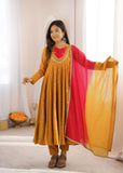 Beautiful Designer  Roman Silk Anarkali Suit With Embroidered Sequence With Real Mirror Work